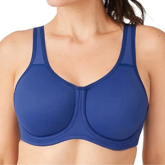 WACOAL UNDERWIRE SPORTS BRA 855170 TWILIGHT BLUE SIZ 32DD - Picture 1 of 6